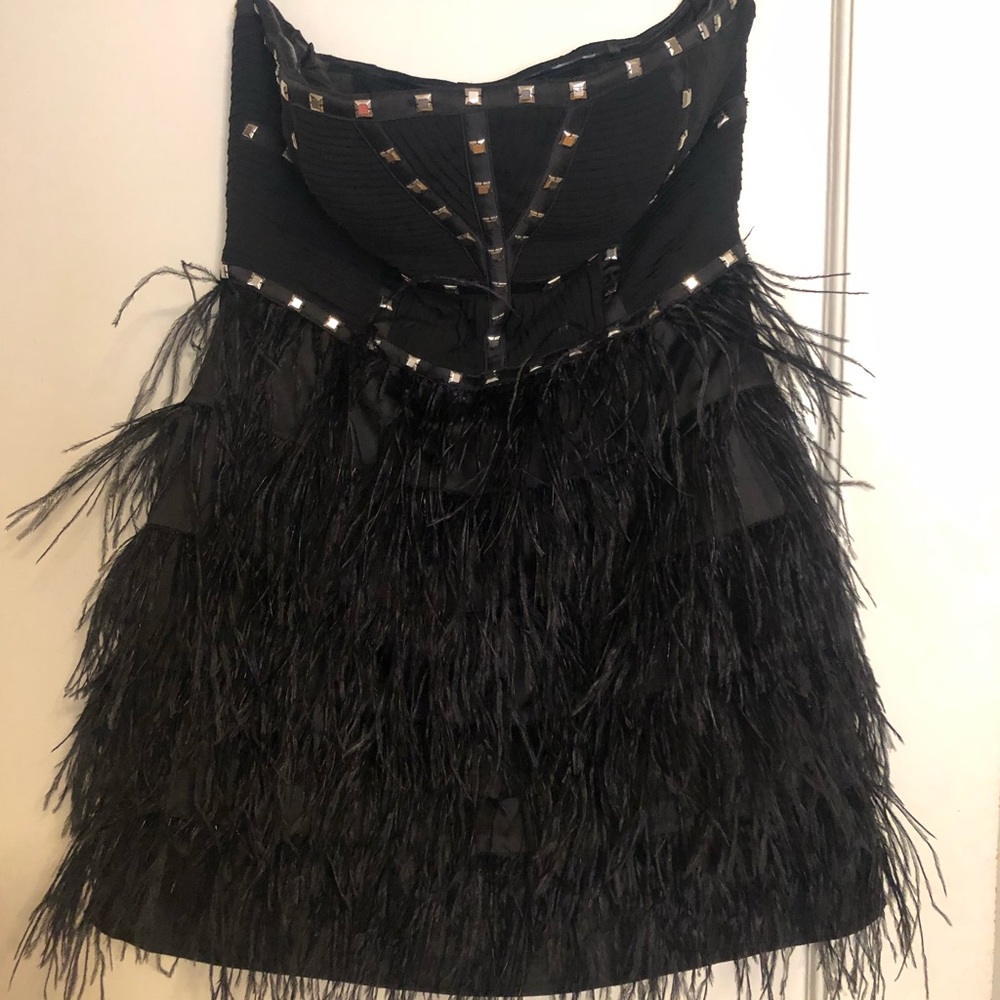 Fun Bebe feather dress!